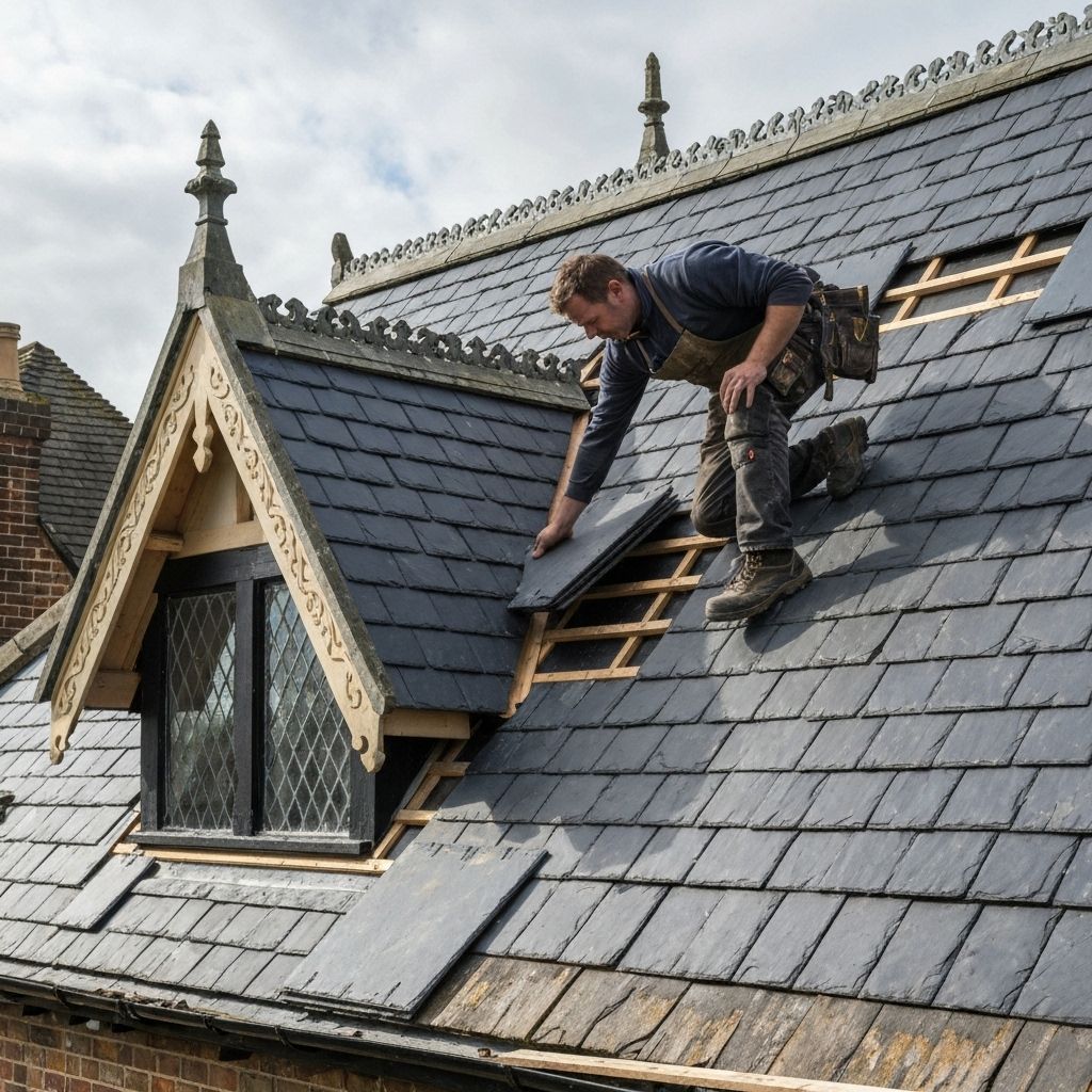 Slate roof installation